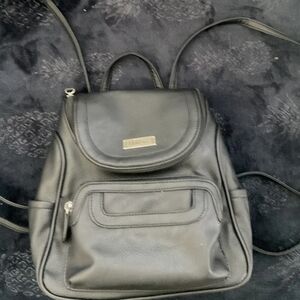 Elegant Black Leather Backpack